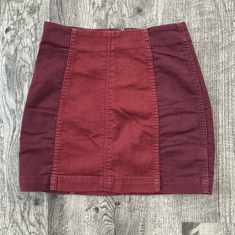 Free People Modern Femme Mini Skirt ✧ Red/Burgundy ✧ Size 0